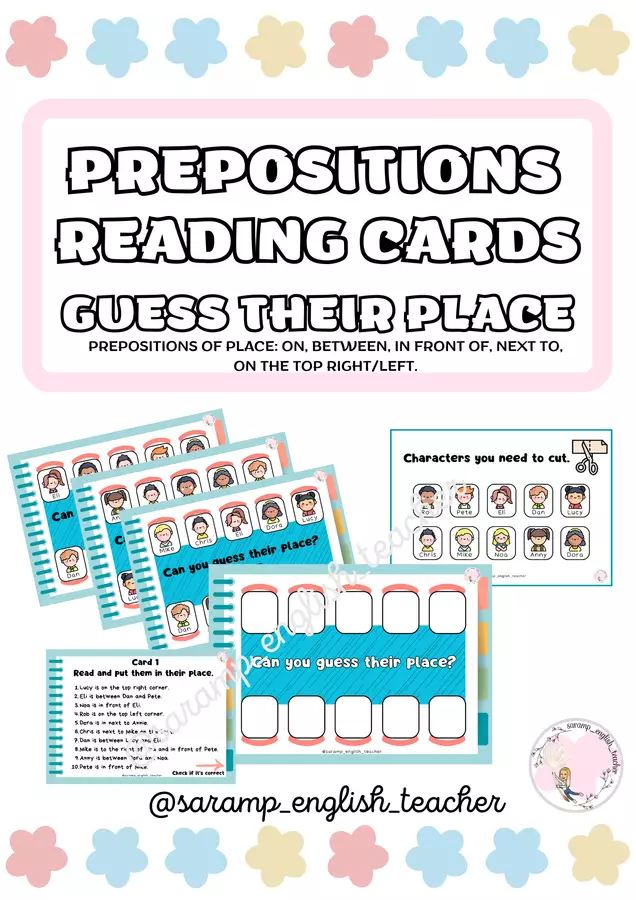 PUOI INDOVINARE IL LORO POSTO? LEGGENDO LE PREPOSIZIONI Esercizi - PUOI INDOVINARE IL LORO POSTO? LEGGENDO LE PREPOSIZIONI - saramp_english_teacher - Pagina di copertina