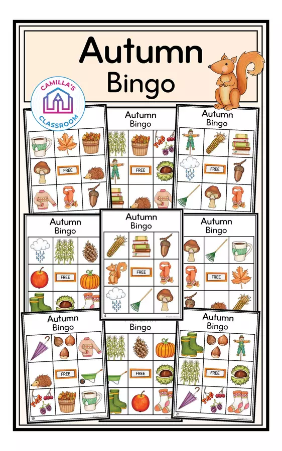 Autumn - Bingo Game Giochi - Autumn - Bingo Game - Camilla's Classroom - Pagina di copertina
