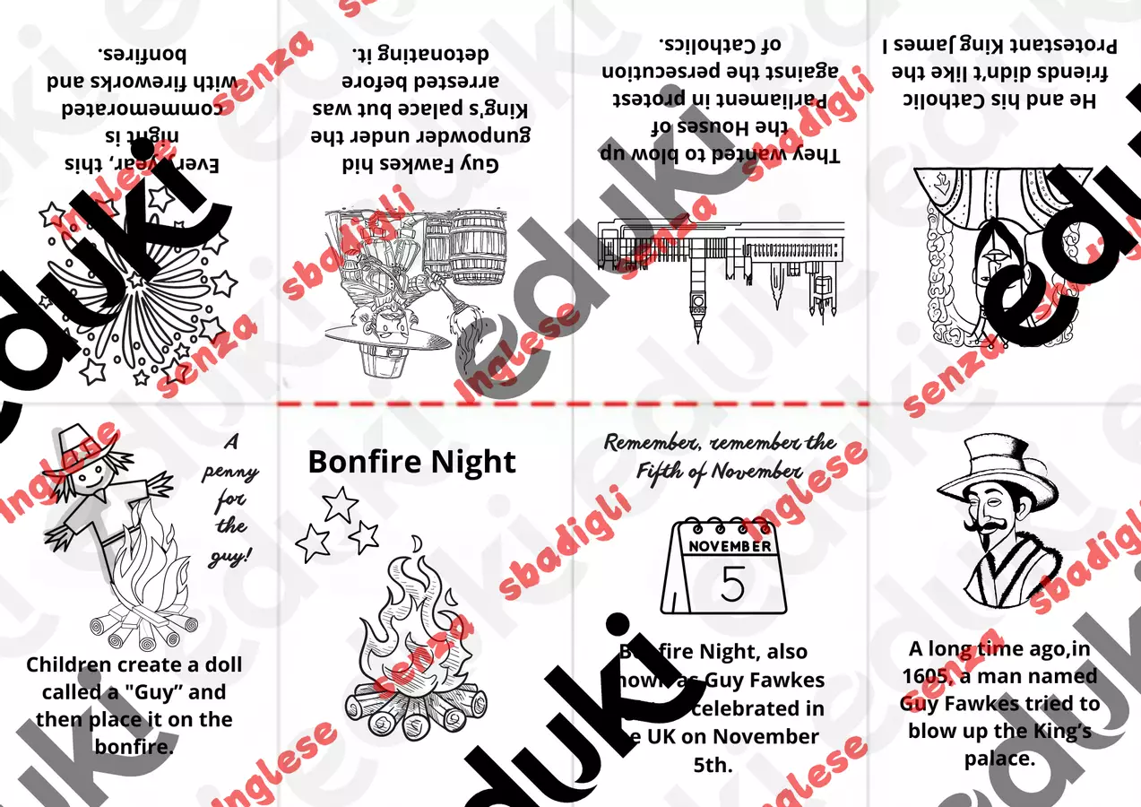 Bonfire Night: Guy Fawkes' mini book Esercizi - Bonfire Night: Guy Fawkes' mini book - Inglese-senza-sbadigli - Pagina di copertina