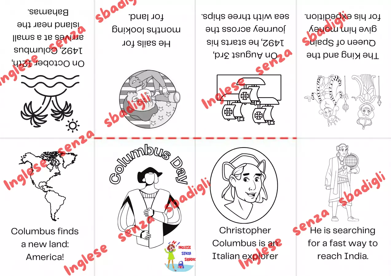 Columbus Day - Christopher Columbus mini book Esercizi - Columbus Day - Christopher Columbus mini book - Inglese-senza-sbadigli - Pagina di copertina