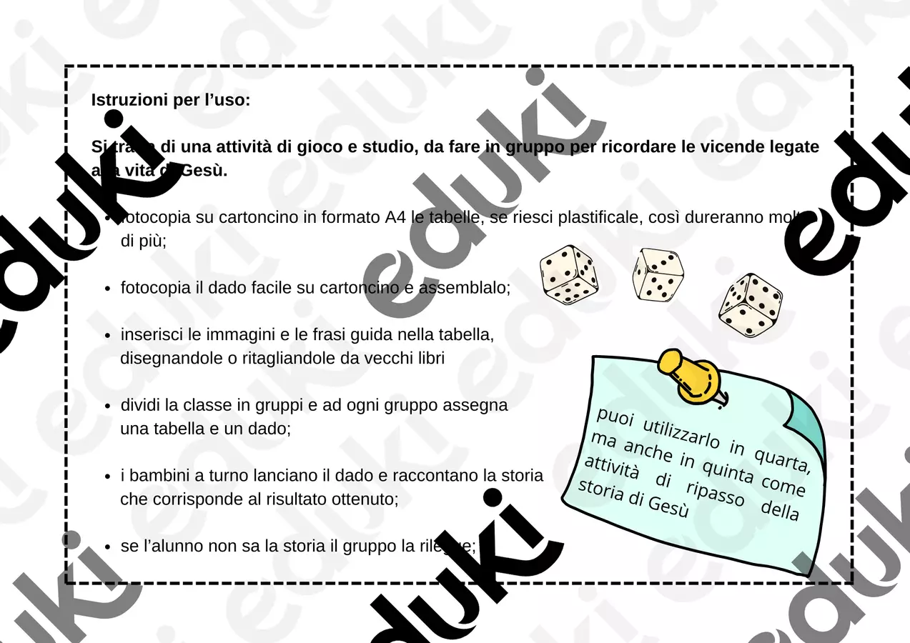 tita il dado e racconta la storia - vuoto Esercizi - tita il dado e racconta la storia - vuoto - maestra Francesca IDR - Pagina di copertina