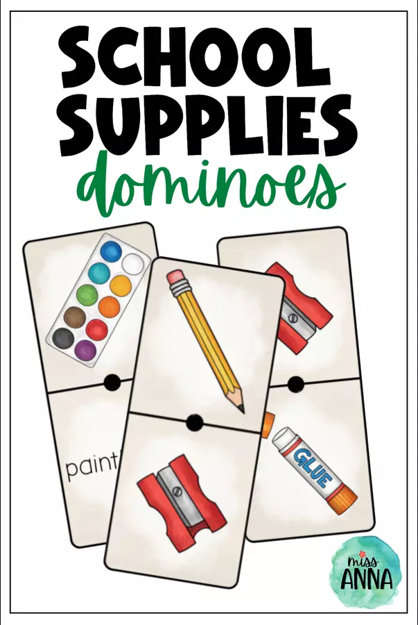 School Supplies DOMINOES Materiale di supporto/inclusione - School Supplies DOMINOES - MissAnna - Pagina di copertina
