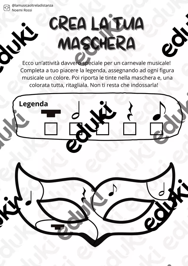 Maschere di Carnevale a tema musicale Esercizi - Maschere di Carnevale a tema musicale - lamusicaoltreladistanza - Pagina di copertina