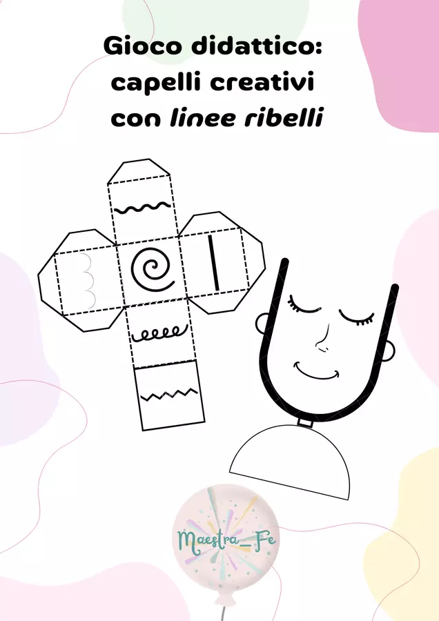 Gioco didattico: capelli creativi con linee ribelli Giochi - Gioco didattico: capelli creativi con linee ribelli - Maestra_Fe - Pagina di copertina