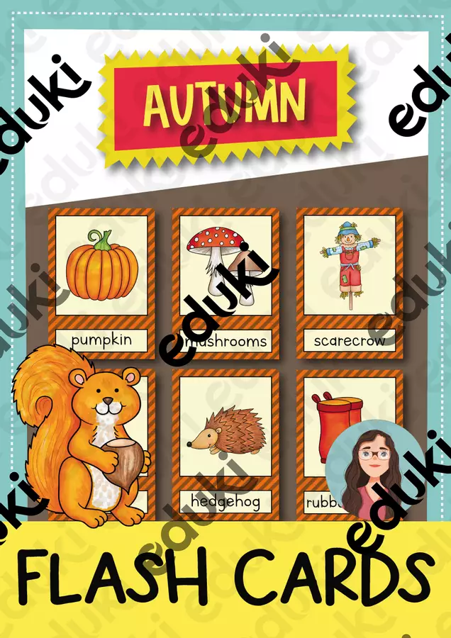 Autumn: 40 Flash Cards / Carte illustrate e con parole (Inglese) Flashcard - Autumn: 40 Flash Cards / Carte illustrate e con parole (Inglese) - Brighter Day Classroom - Pagina di copertina