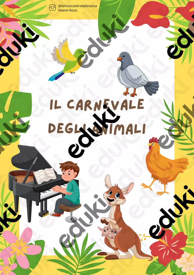 Il carnevale degli animali a colori Materiale di supporto/inclusione - Il carnevale degli animali a colori - lamusicaoltreladistanza - Pagina di copertina