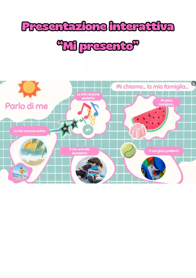 Presentazione interattiva "Mi presento" Materiale di supporto/inclusione - Presentazione interattiva "Mi presento" - La maestra di Nuvola - Pagina di copertina