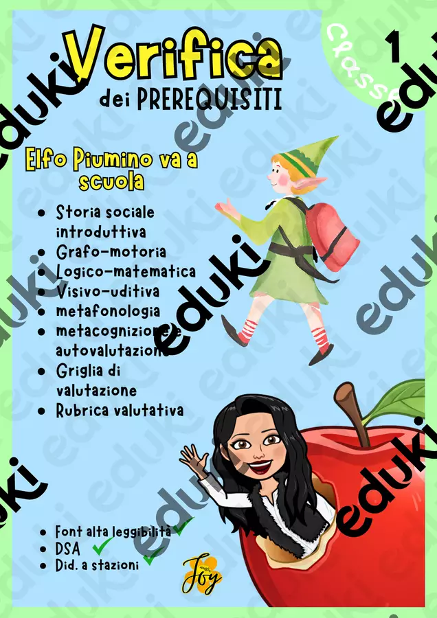 Verifica dei prerequisiti classe prima Serie di lezioni - Verifica dei prerequisiti classe prima - MaestraJoy - Pagina di copertina