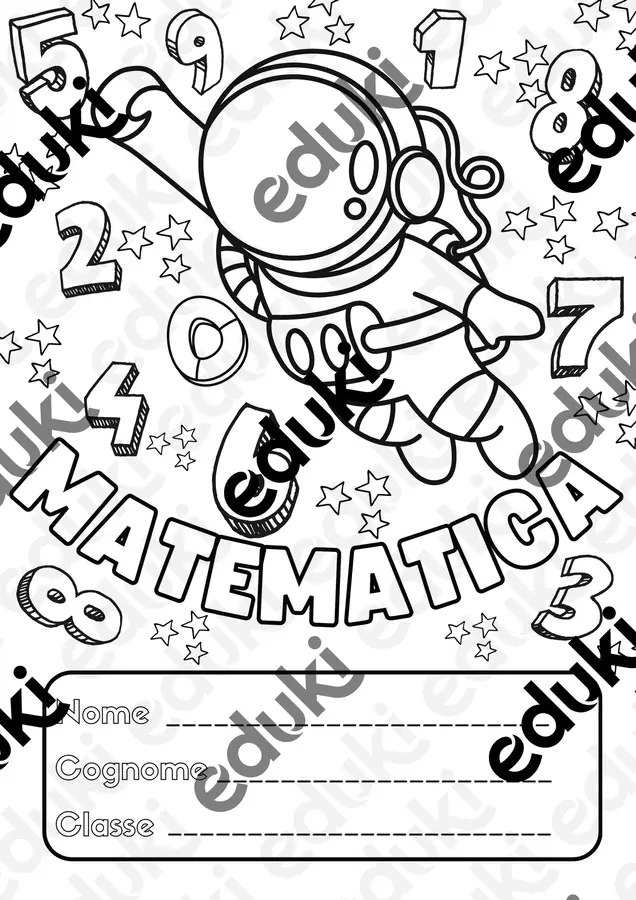 Copertine Spaziali - Matematica Materiale per pittura e bricolage - Copertine Spaziali - Matematica - Maestre Disordinarie - Pagina di copertina