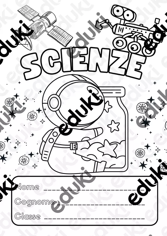 Copertine Spaziali - Scienze Materiale per pittura e bricolage - Copertine Spaziali - Scienze - Maestre Disordinarie - Pagina di copertina