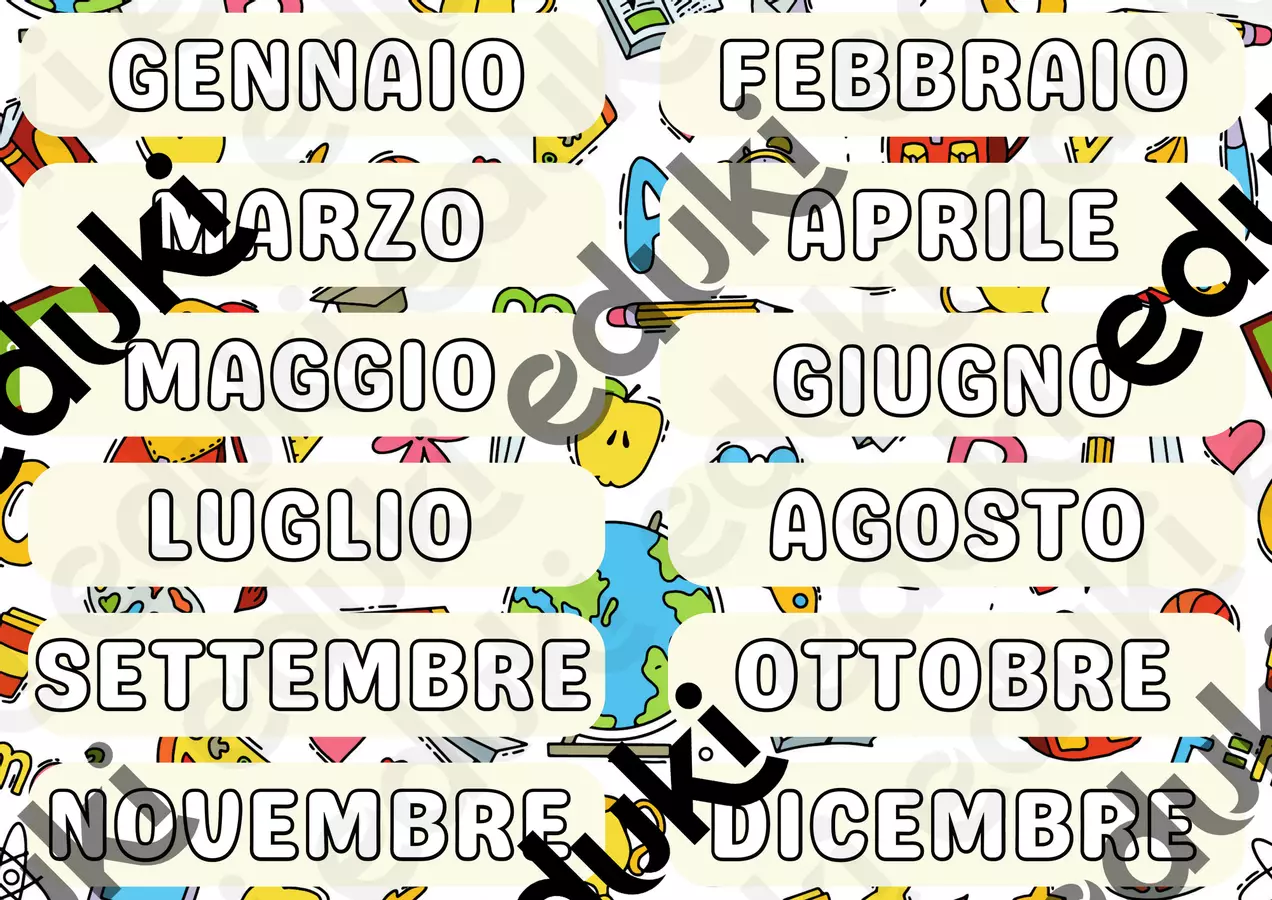 Calendario perpetuo a tema scolastico Altro tipo di materiale - Calendario perpetuo a tema scolastico - Maestre Disordinarie - Pagina di copertina