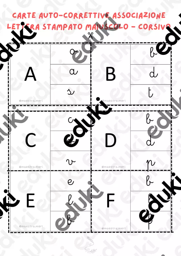 Cerca la lettera da stampato-corsivo Flashcard - Cerca la lettera da stampato-corsivo - maestra.meri - Pagina di copertina