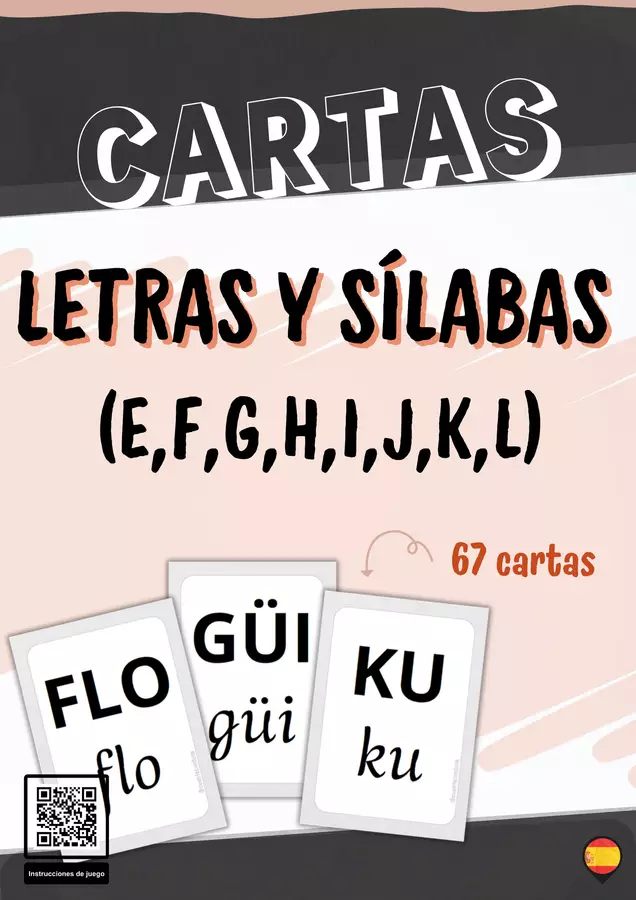 Flashcards en español: Letras + Sílabas (letras E-L) Flashcard - Flashcards en español: Letras + Sílabas (letras E-L) - Cuenta con Lluna - Pagina di copertina