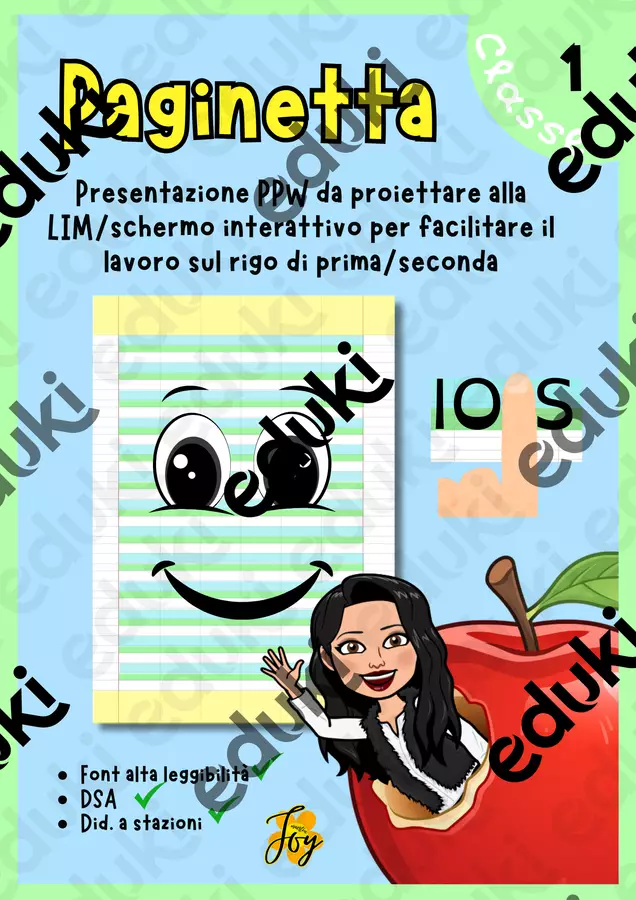 Paginetta - come si scrive sul rigo di prima? Materiale di supporto/inclusione - Paginetta - come si scrive sul rigo di prima? - MaestraJoy - Pagina di copertina