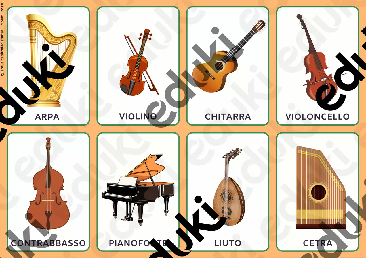 Flashcards: strumenti cordofoni Flashcard - Flashcards: strumenti cordofoni - lamusicaoltreladistanza - Pagina di copertina