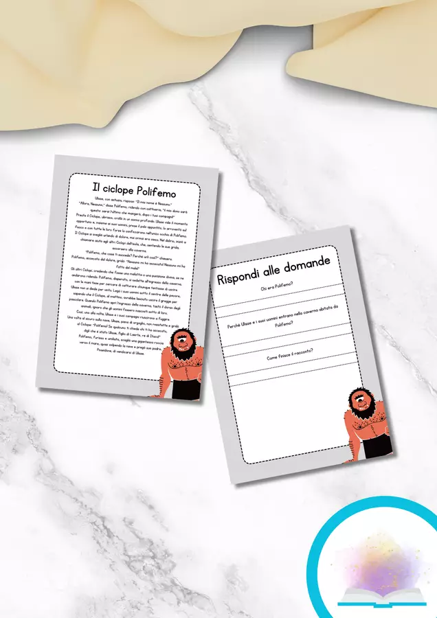 Il ciclope Polifemo lettura e comprensione Esercizi - Il ciclope Polifemo lettura e comprensione - MilleLibriPerBambini - Pagina di copertina