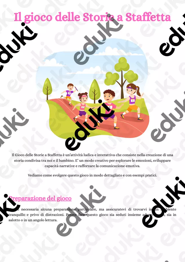 Il gioco delle Storie a Staffetta Esercizi - Il gioco delle Storie a Staffetta - Dott.ssa Federica - Pagina di copertina