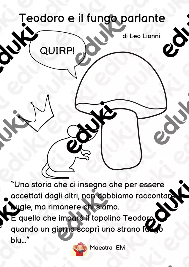 Teodoro il fungo parlante Esercizi - Teodoro il fungo parlante - Maestra Elvi - Pagina di copertina