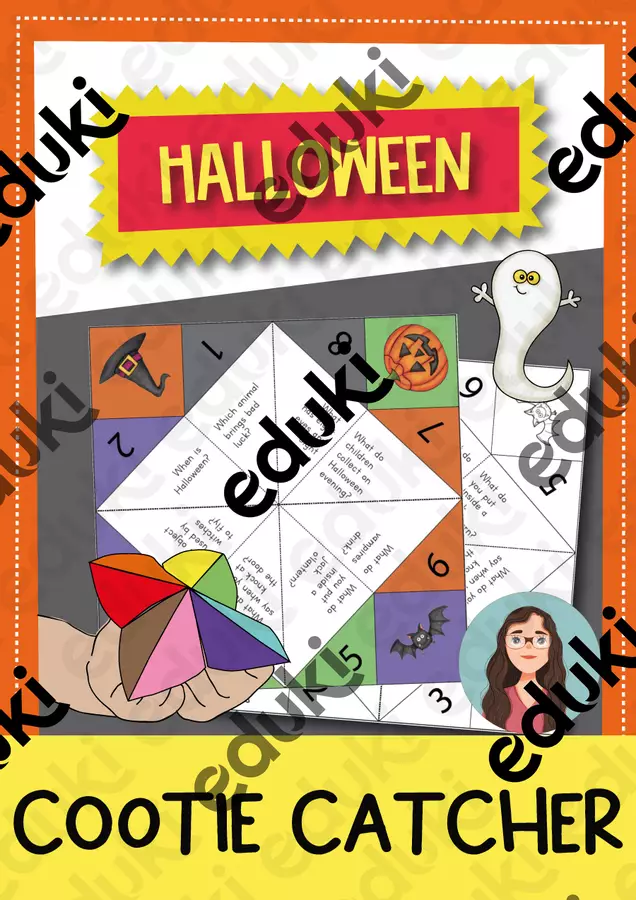 Halloween Cootie Catcher; craftivity; Gioco (Inglese) Materiale per pittura e bricolage - Halloween Cootie Catcher; craftivity; Gioco (Inglese) - Brighter Day Classroom - Pagina di copertina