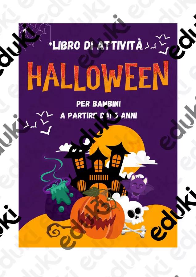 Anteprima Libro - Libro di attività di Halloween Esercizi - Anteprima Libro - Libro di attività di Halloween - SostegnO 2.0 - Pagina di copertina