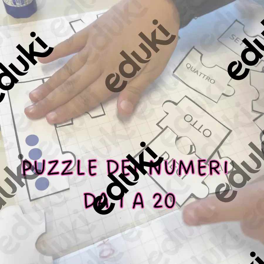 PUZZLE DEI NUMERI DA 1 A 20 Esercizi - PUZZLE DEI NUMERI DA 1 A 20 - Maestra Giovanna - Pagina di copertina