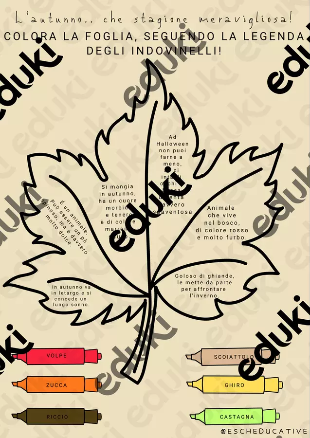Indovinelli… a tutto autunno! 🍂 Esercizi - Indovinelli… a tutto autunno! 🍂 - EschEDUcative - Pagina di copertina