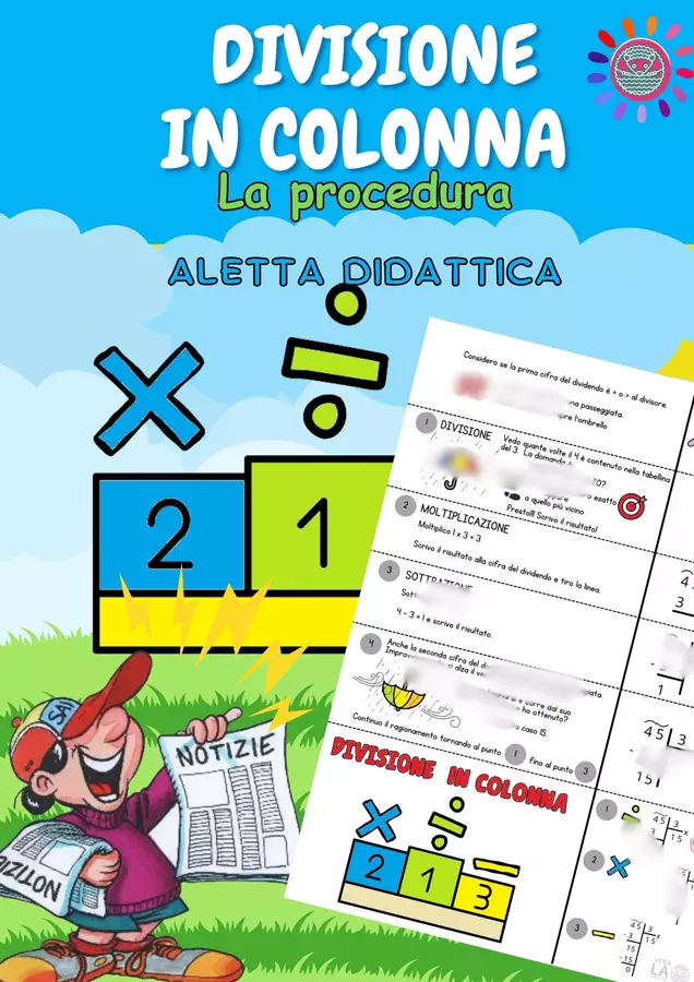 Divisione in colonna a una cifra. La procedura Materiale di supporto/inclusione - Divisione in colonna a una cifra. La procedura - Vera La Maestra - Pagina di copertina
