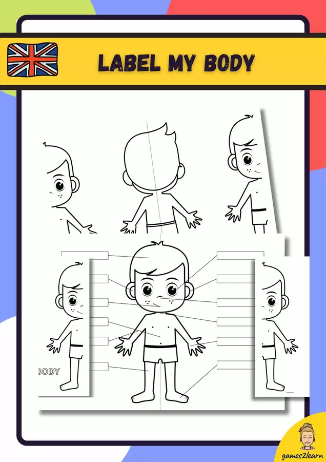 LABEL MY BODY Esercizi - LABEL MY BODY - games2learn - Pagina di copertina