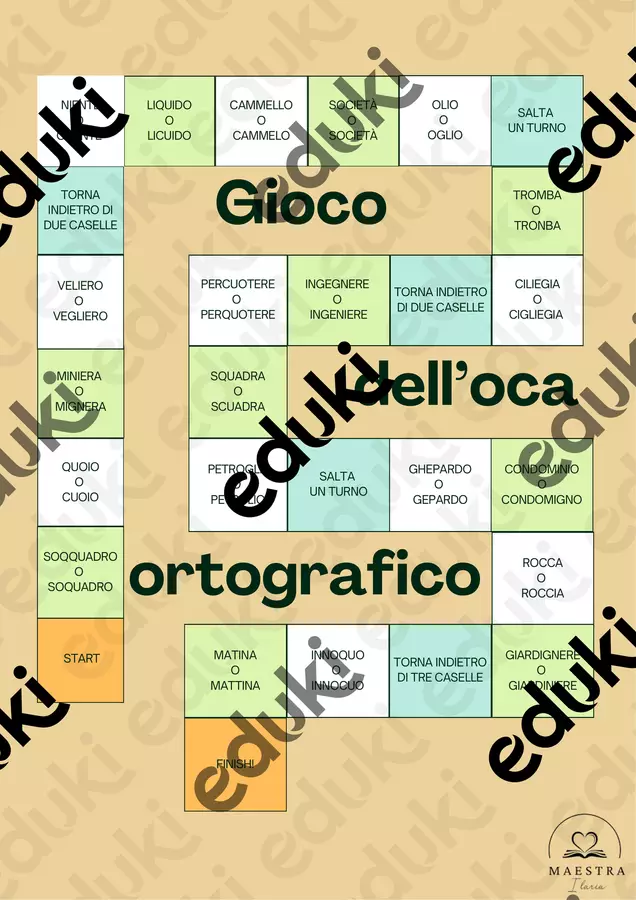 Gioco dell’oca ortografico Giochi - Gioco dell’oca ortografico - maestra.ilaria - Pagina di copertina