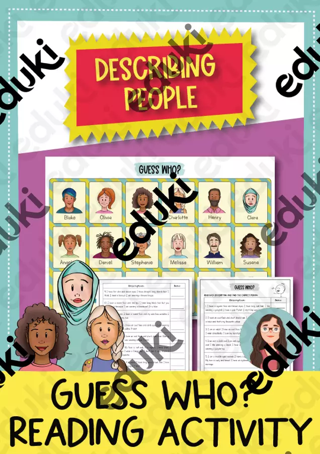 Descrivere le persone / Describing People: Guess who? (inglese) Esercizi - Descrivere le persone / Describing People: Guess who? (inglese) - Brighter Day Classroom - Pagina di copertina