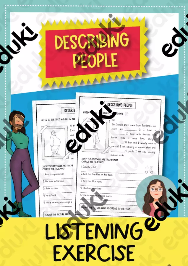Describing people listening exercise (inglese) Esercizi - Describing people listening exercise (inglese) - Brighter Day Classroom - Pagina di copertina