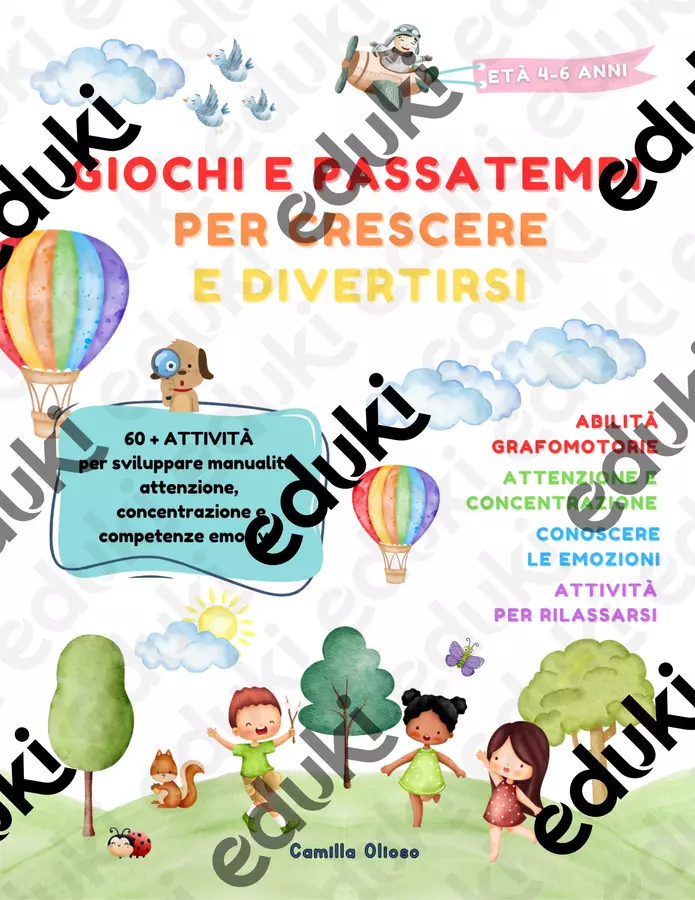 Giochi e Passatempi per Crescere e Divertirsi Giochi - Giochi e Passatempi per Crescere e Divertirsi - Psicomotricità Camilla Olioso - Pagina di copertina