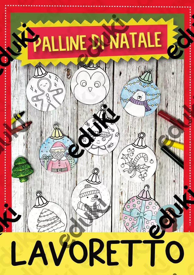Palle di Natale - Disegni da colorare / Lavoretti Materiale per pittura e bricolage - Palle di Natale - Disegni da colorare / Lavoretti - Brighter Day Classroom - Pagina di copertina