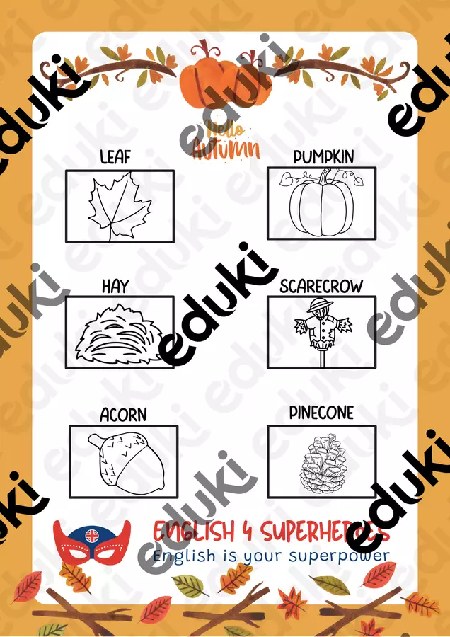 Flashcards in inglese sull'autunno - Autumn flashcards Flashcard - Flashcards in inglese sull'autunno - Autumn flashcards - english4superheroes - Pagina di copertina