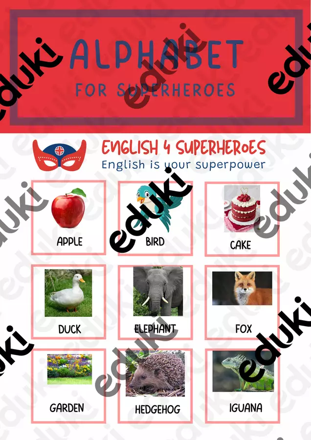Alfabeto in inglese - the Alphabet in English Flashcard - Alfabeto in inglese - the Alphabet in English - english4superheroes - Pagina di copertina