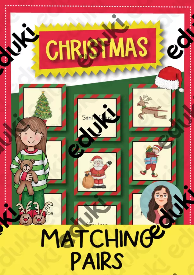 Christmas Matching Pairs Game / Gioco di memoria (inglese) Flashcard - Christmas Matching Pairs Game / Gioco di memoria (inglese) - Brighter Day Classroom - Pagina di copertina