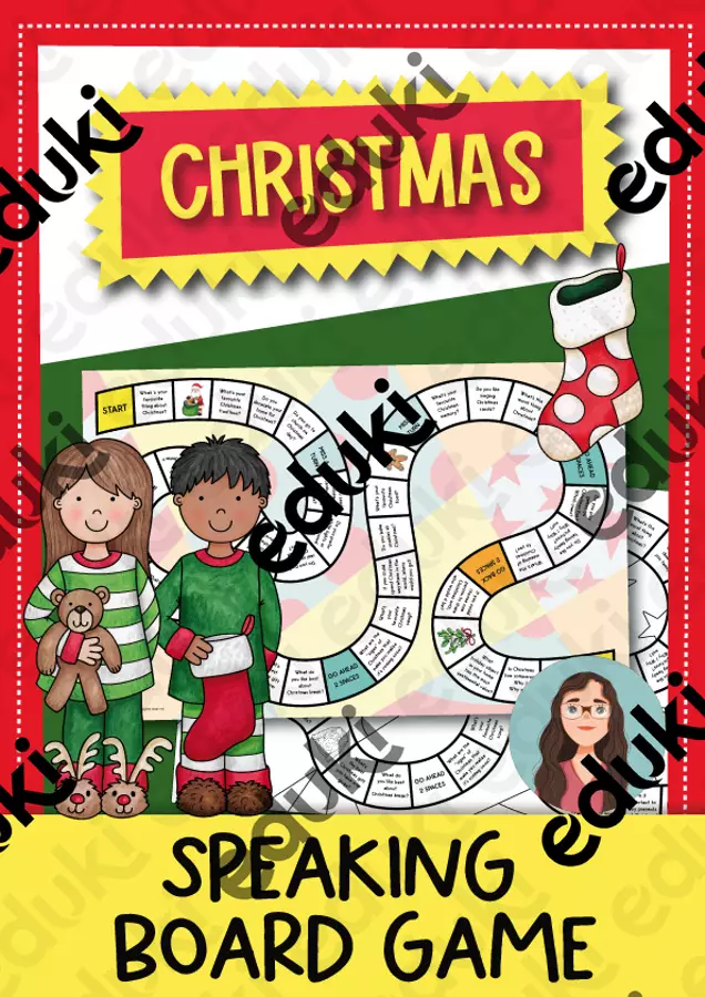 Christmas speaking board game – Gioco da tavolo di conversazione in inglese Giochi - Christmas speaking board game – Gioco da tavolo di conversazione in inglese - Brighter Day Classroom - Pagina di copertina