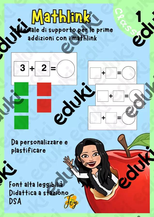 Materiale di supporto per mathlink Materiale di supporto/inclusione - Materiale di supporto per mathlink - MaestraJoy - Pagina di copertina