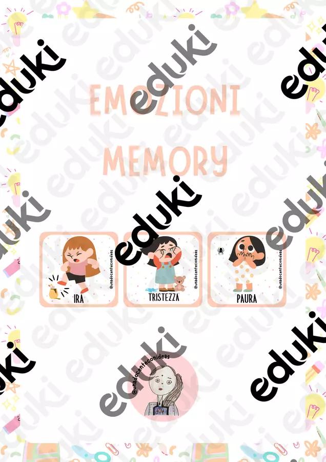 EMOZIONI MEMORY Giochi - EMOZIONI MEMORY - UNADOCENTECONIDEAS - Pagina di copertina