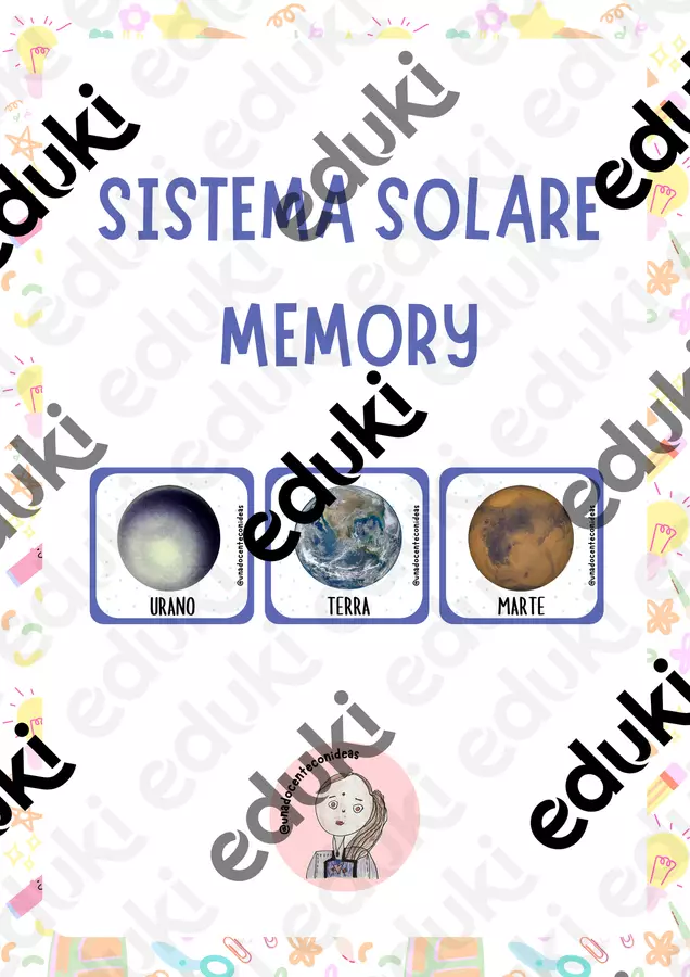 SISTEMA SOLARE MEMORY Giochi - SISTEMA SOLARE MEMORY - UNADOCENTECONIDEAS - Pagina di copertina
