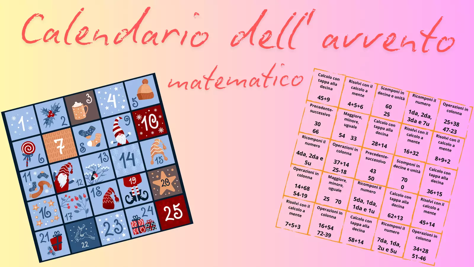 Calendario dell'avvento matematico Esercizi - Calendario dell'avvento matematico - mammaestraatempopieno - Pagina di copertina