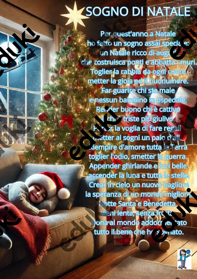 Poesia SOGNO DI NATALE Testo - Poesia SOGNO DI NATALE - Maestra Antonella - Pagina di copertina