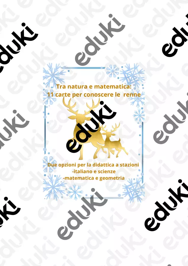 Tra natura e matematica; 11 carte per conoscere le renne con due opzioni per la didattica a stazioni(matematica/italiano) cl: III/V Didattica a stazioni - Tra natura e matematica; 11 carte per conoscere le renne con due opzioni per la didattica a stazioni(matematica/italiano) cl: III/V - montessorianamentelucca - Pagina di copertina