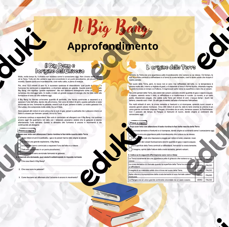 Il Big Bang e l’origine della Terra Materiale interattivo - Il Big Bang e l’origine della Terra - Caterina Borello - Pagina di copertina