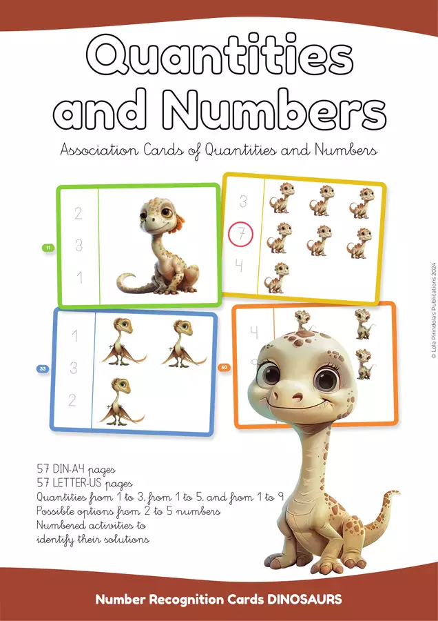 Quantità e Numeri DINOSAURI INGLESE Vol.1 Esercizi - Quantità e Numeri DINOSAURI INGLESE Vol.1 - Lola Pirindola - Pagina di copertina