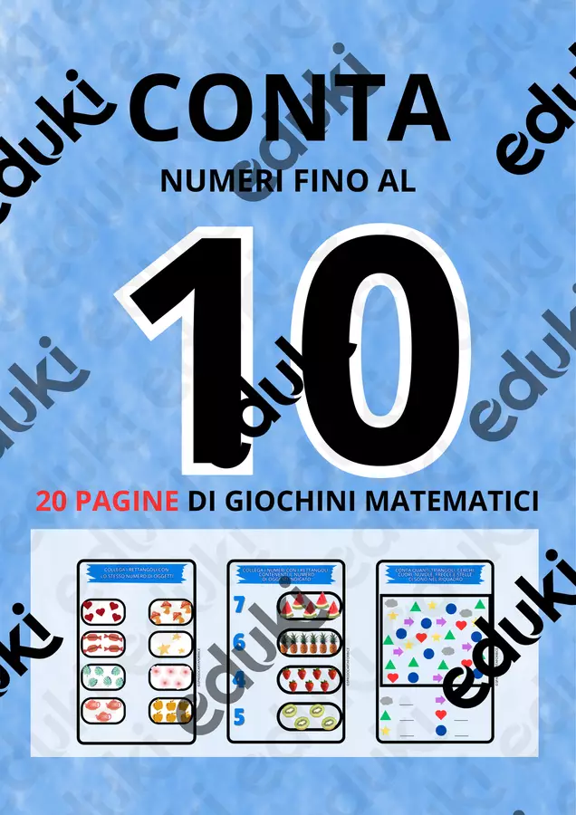 giochi matematici con numeri fino a 10 Esercizi - giochi matematici con numeri fino a 10 - Spassocartaforbice - Pagina di copertina