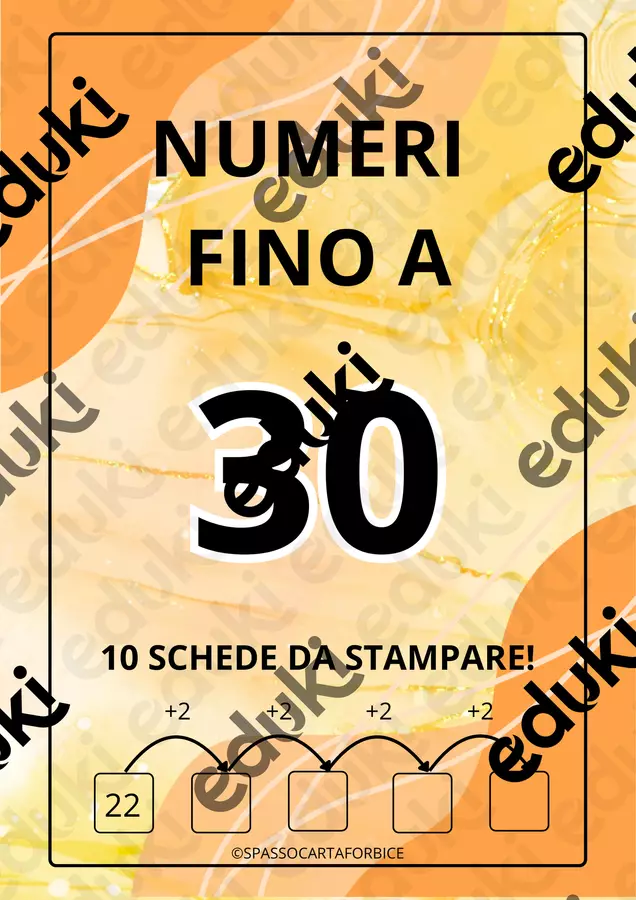 Schede didattiche per giocare con i numeri fino al 30 Esercizi - Schede didattiche per giocare con i numeri fino al 30 - Spassocartaforbice - Pagina di copertina