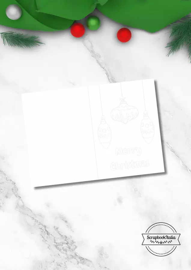Biglietto di Natale da ripassare e colorare Materiale per pittura e bricolage - Biglietto di Natale da ripassare e colorare - ScrapbookItalia - Pagina di copertina