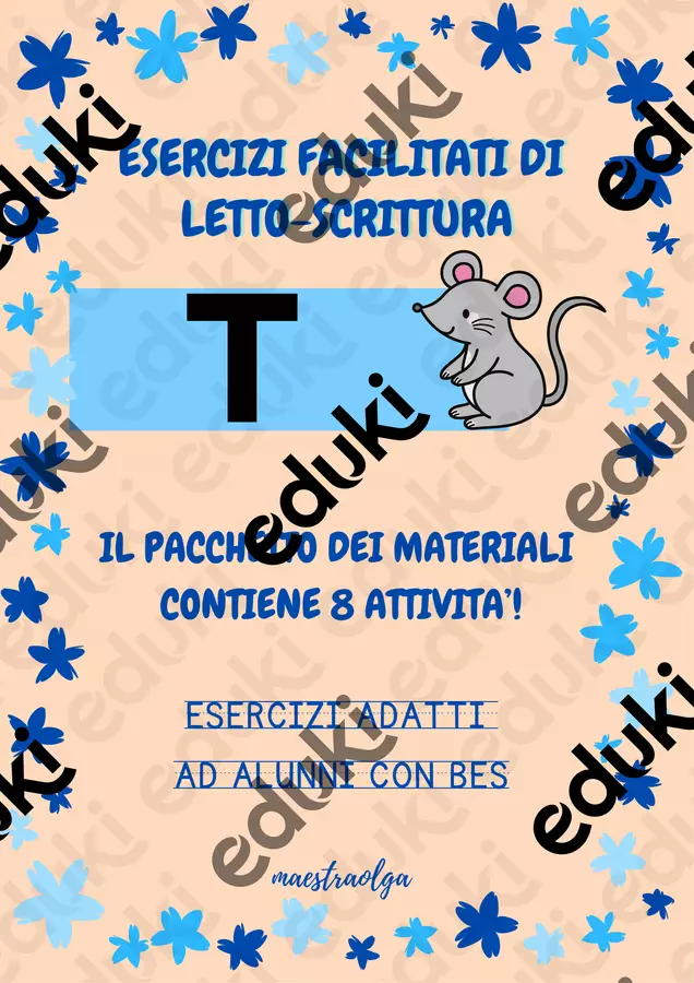 Consonante T - Esercizi facilitati di letto-scrittura Esercizi - Consonante T - Esercizi facilitati di letto-scrittura - maestraolga88 - Pagina di copertina