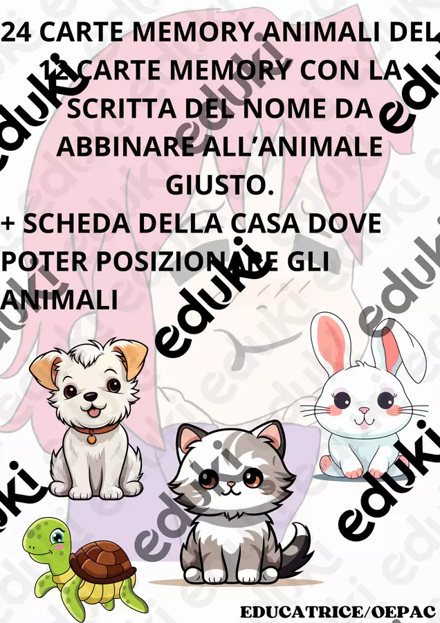 FLASH CARD MEMORY ANIMALI DOMESTICI Flashcard - FLASH CARD MEMORY ANIMALI DOMESTICI - educatrice_oepac - Pagina di copertina